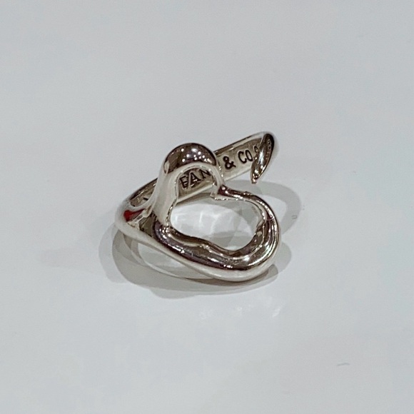 Tiffany & Co. Silver Open Heart Ring - Picture 2 of 4